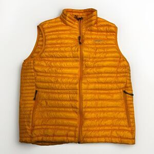 Patagonia Vest Mens Size Large Medium Ultralight Down Puffer Vest Orange